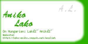 aniko lako business card